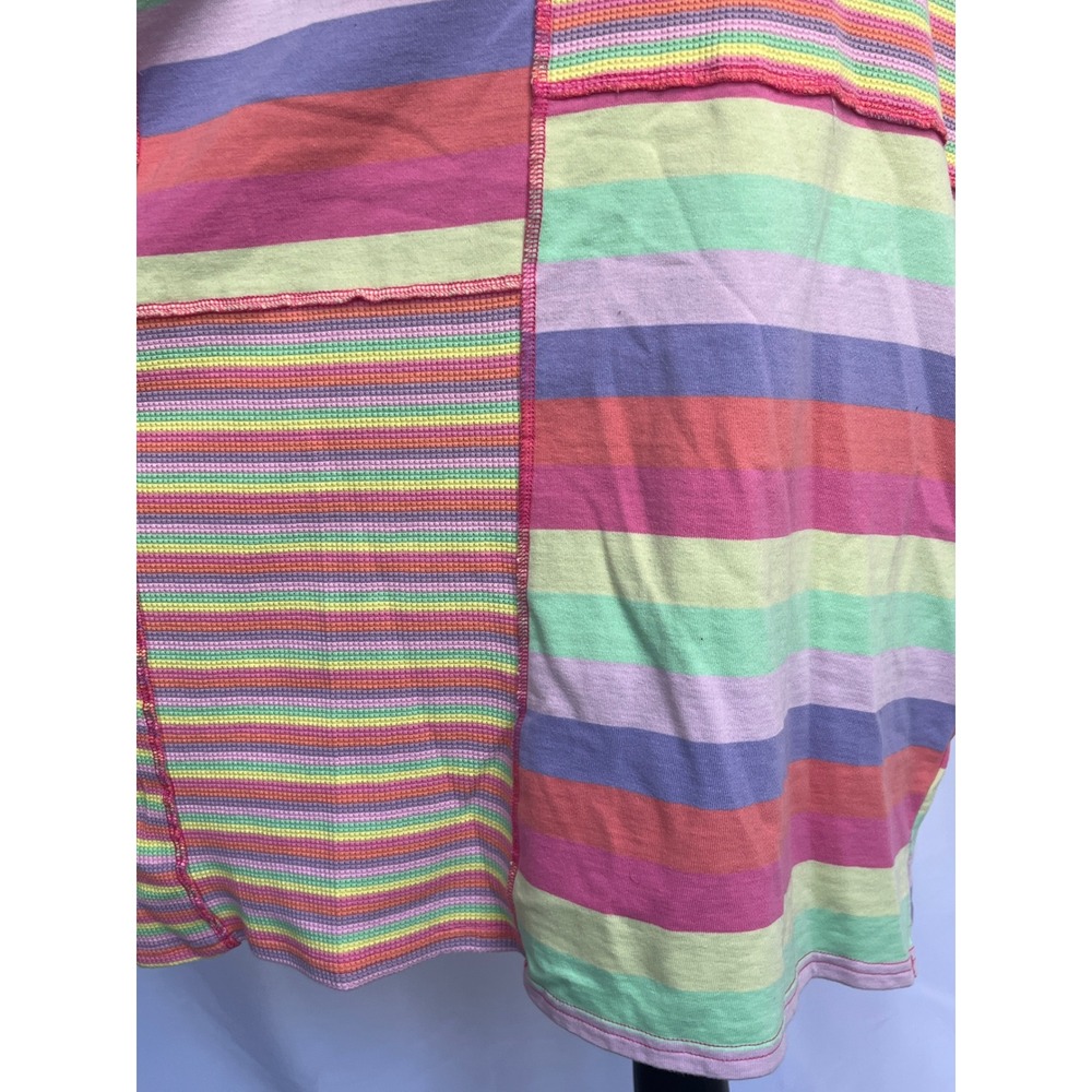 Fantastic Fawn Natalie Striped Polo Dress Pink Multi Color Patchwork Large NWT - Picture 4 of 16